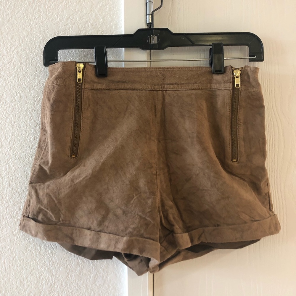 Faux suede Topshop shorts